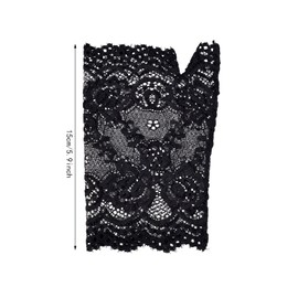 obmwang 2 Pairs Women's Lace Gloves Fingerless Floral Gloves Bridal Prom Gloves for Wedding Party Costume Accessories