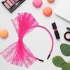 Neon Lace Bow Headband, Elastic Women's 1980s Neon Lace Headband