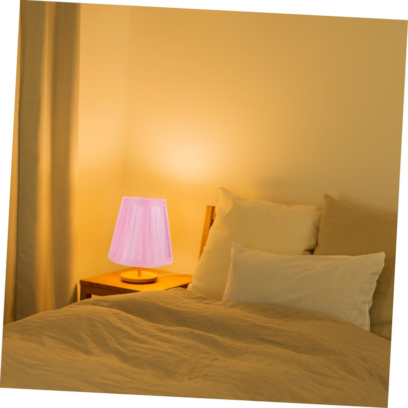Small Pink Cloth Lamp Shade E27 Light Cover for Indoor