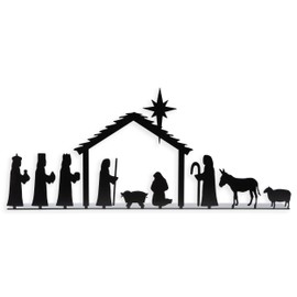 Montague Metal Products-Nativity Scene Tea Light Holder-Nativity Scene Candle Holder-Christmas Indoor Decorations-Nativity for Table Fireplace Mantle-Christmas Decor