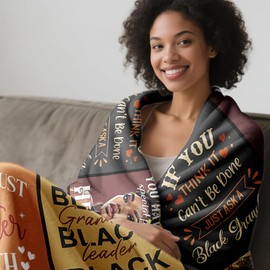 YHIKOUY African American Grandma Gifts Blanket 60"X50", Black Grandma Birthday Gifts, Afro Encouragement Inspirational Gift Idea for Nana Women Mother's Day