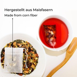 Tea Filter, Corn Starch Empty Tea Bags for Herbal Tea, Infusion, Plants and Spices, Biodegradable (300 Pieces)