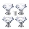 BAOMUMAYE 4 Pcs Crystal Knobs with 4 Screws, Drawer Cabinet