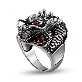 JadeAngel Dragon Ring, Vintage 925 Sterling Silver Dragon Rings for Men Thai Silver Biker Ring Men Jewelry (12)