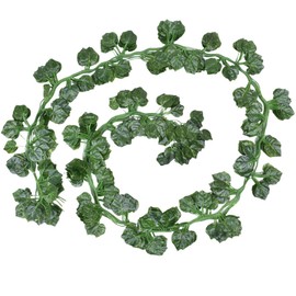 Artificial Ivy Garland, 5 PCS Fake Vines, Realistic Fake Vines, Green Faux Leaves Plastic Hanging Plants Greenery Decor, for Room Decor, Fake Ivy UV Resistant Green Leaves