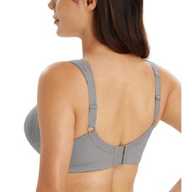 Lemorosy Women's Comfort Full Cup Unpadded Without Underwire Classic Bra, gray, 110D