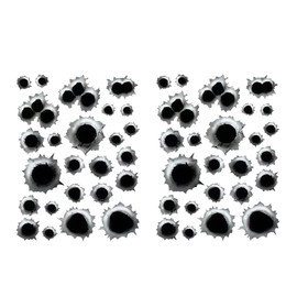 2pcs 3D Bullet Hole Car Stickers, Simulation Stereoscopic Fake Gun Bullet Holes Stickers Automotive Tattoo Decorations Accessories Bullet Waterproof Car Decals, Bumper Stickers, Decals and Magnets