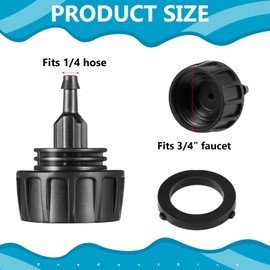 Retisee 12 Pcs 1/4 Inch Drip Irrigation Hose Connectors to 3/4 Inch Garden Faucet Adapter Drip Irrigation System Convert 3/4 to 1/4 Drip Hose Fittings with 12 Washers for Garden Irrigation