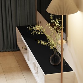 Zinkooat Leather Dresser Cover,1.8mm Thick,10x43 Inch,Dresser Protector Top,Dresser Top Protector,Dresser Cover Top,Dresser Top Cover,Dresser Cover Top for Bedroom.(Black+Black,10x43)