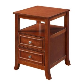 Convenience Concepts Melbourne Square End Table in Cinnamon Wood Finish