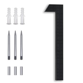 8 Inch Floating House Numbers, Address Numbers For Houses Large Black Exterior Street Metal Modern House Numbers for outside Floating Mount Or Flush Mount Aluminum Home Door