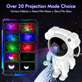Astronaut Galaxy Projector, Star Projector LED Night Light - Starry Nebula Moon Lamp with Timer and Remote, Bedroom Decor Aesthetic for Teens, Kids, Adults, Gifts for Christmas, Birthdays
