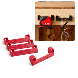 CADDY | Tape Measure Holder - Tool Storage for Garage Organization – Tool Holder for Power Tool on Ladder, Work Bench | Milwaukee Tool Storage (4-Pack) (Red)