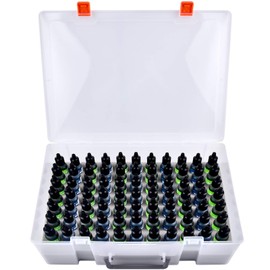 Alcohol Ink Storage Organizer Carrying Case, Holds 77pcs 0.35oz, 0.5oz Bottles of Alcohol Ink Set/for Stickles Glitter Glue/for Glossy Accents/for Reinkers, Paint Travel Box Container (Case Only)