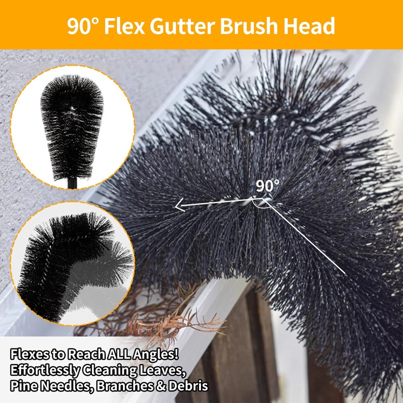 10.5FT Gutter Cleaning Tools from The Ground, Adjustable Rain Gutter