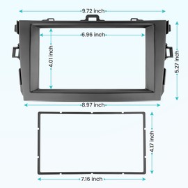 NuIth Double DIN Radio Dash Kits for Toyota Corolla 2009-2013, Double Din Radio Mount Housing Bracket Installation Trim Bezel Kit Installation Aftermarket Stereo