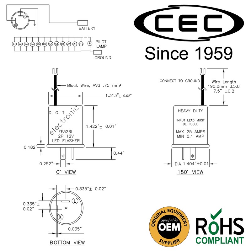 CEC Industries EF32RL Flasher