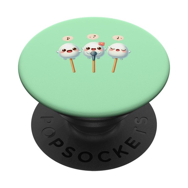 Kawaii Dango Trio Singing Rice Dumplings Karaoke PopSockets Adhesive PopGrip