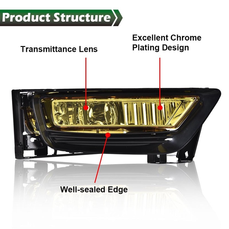 G-PLUS Fog Light Lamps Assembly Compatible With Honda Accord Sedan