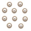 10pcs Round Pearl Buttons with Shank for Sewing Gold Button