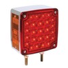 Square Chrome LED Pedestal Lights (Red/Amber) - Double Post, Left