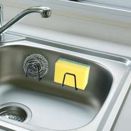 VISENGURE Sponge Holders for Kitchen Sink 2 Packs, Black 304 Multifuctional Stainless Steel Holder, 3.3 lbs Capacity