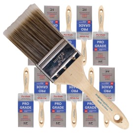Vermeer 12 Pack - 2.5" Flat Brushes for All Latex and Oil Paints & Stains