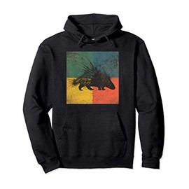 Porcupine Retro Vintage Square Graphic Pullover Hoodie