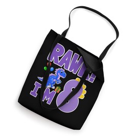 I'm 8 Year Old Bday Gifts Rawr T-rex Dinosaur 8th Birthday Tote Bag
