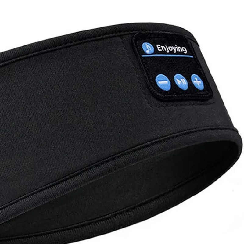 Bluetooth Sports Headband Wireless Sleep Headphones Exercise Music Headband Black