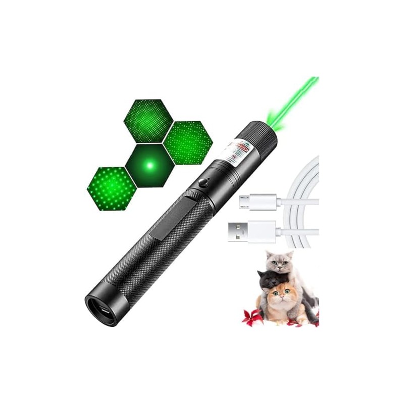 Linterna de luz verde, Carga USB, Adecuado para Acampar, Cazar,