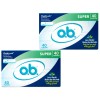 2 Pack O.B. Fluid Lock No Applicator Tampons Super 40