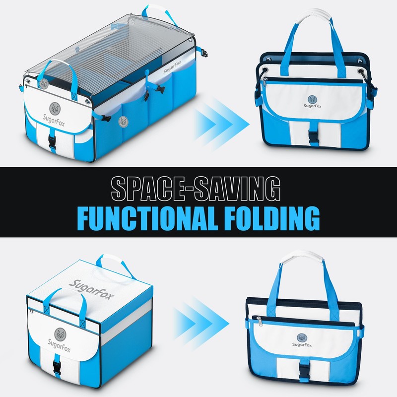 SugarFox Modular (63L+26L) Trunk Organizer for Car/SUV, Heavy-Duty Storage, Soft/Hard