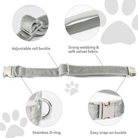 Bubblepup Velvet Dog Collar, Soft Dog Collar for Small Medium Large Dogs