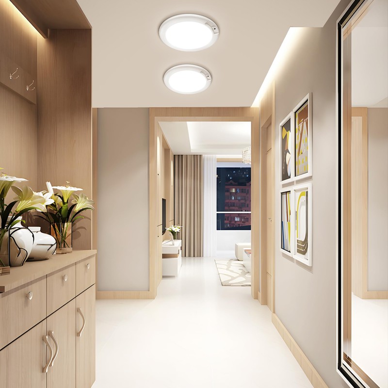 SunRider 2-Pack Rechargeable Motion Sensor LED Ceiling Light with Remote,