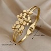 Celestara 18K Gold-Plated Eauropean Style Floral Cuff Bangle Bracelet, Free-Size,