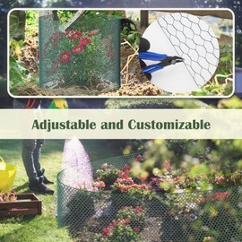 32.8Ft x 16In Plant Protectors from Animals, Plant Cages for Outdoor Plants, Garden Wire Plant Flower Protection Covers to Keep Animal Rabbits Out, Chicken Wire Cloche with Ground Stakes, Nylon Ties