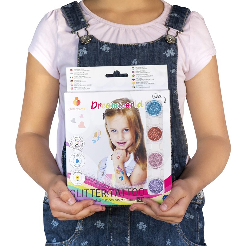 Traumwelt - Temporary Glitter Tattoo Set for Girls for Kids
