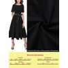 VFSHOW Womens Black Elegant Pockets Belted Pleated Wear to Work
