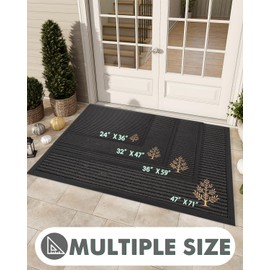 LUMI Doormat Outside Entrance, Heavy Duty Front Door Mat, Trap Dirt Non-Slip Welcome Mat, Easy Clean Embroidered Floor Mat, Christmas Door Mat for Entryway, Patio, Porch, 24"x36"