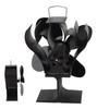 Heat Powered Stove Fan Self Starting Heat Resistant Aluminum Alloy