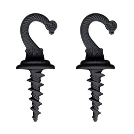 diplambr Swag Driller Hooks Heavy Duty Swag Hook Ceiling Hook Wall Hook Indoor Outdoor for Hanging Plants Chandelier etc. (2, Black)