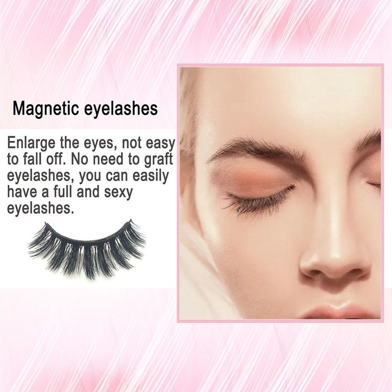 3D Magnetic Eyelashes and Eyeliner Set Makeup Magnetic Lashes Eyeliner