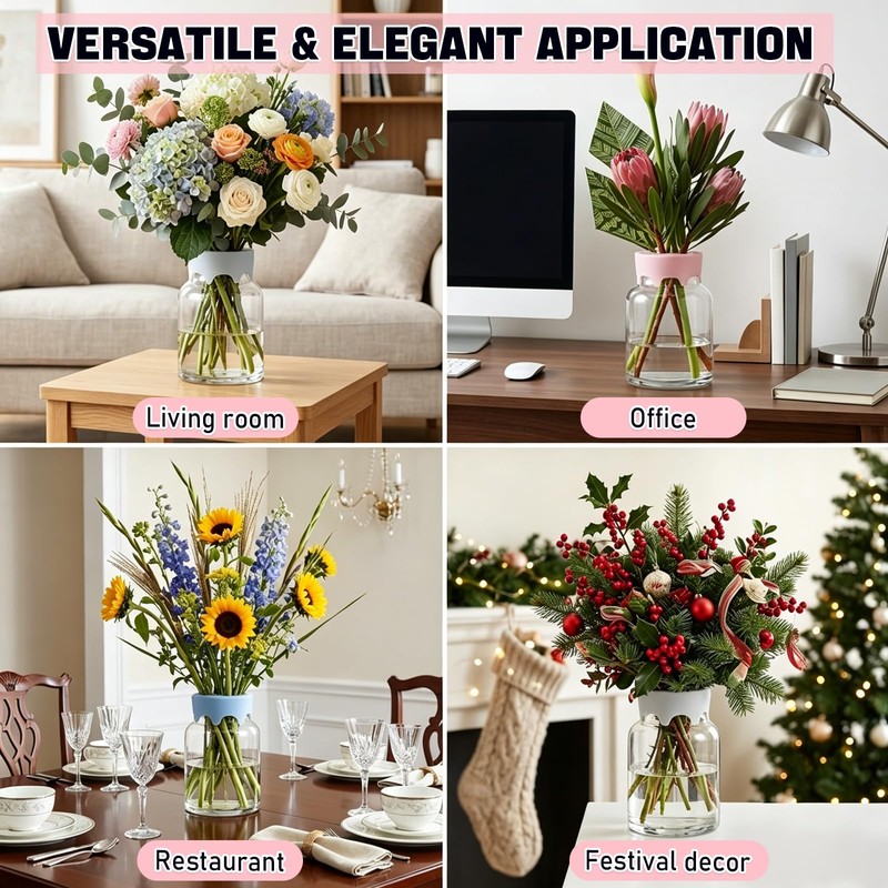 3 PCS Reusable Silicone Flower Arranging Grid Water Proof (Blue,Pink,White)