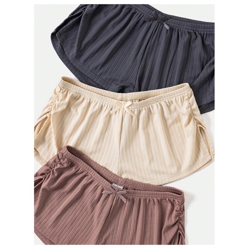 SHENHE Women's 3 Pack Soft Pajama Shorts Elastic Waist Solid