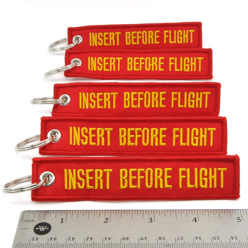 Rotary13B1 Insert Before Flight Keychain - Red/Yellow 5PCS