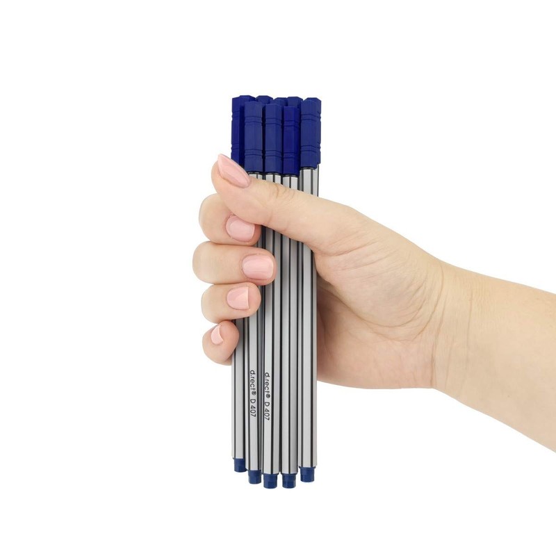 D.RECT Fineliner Set Blue 12 Pieces - Fine Pen with