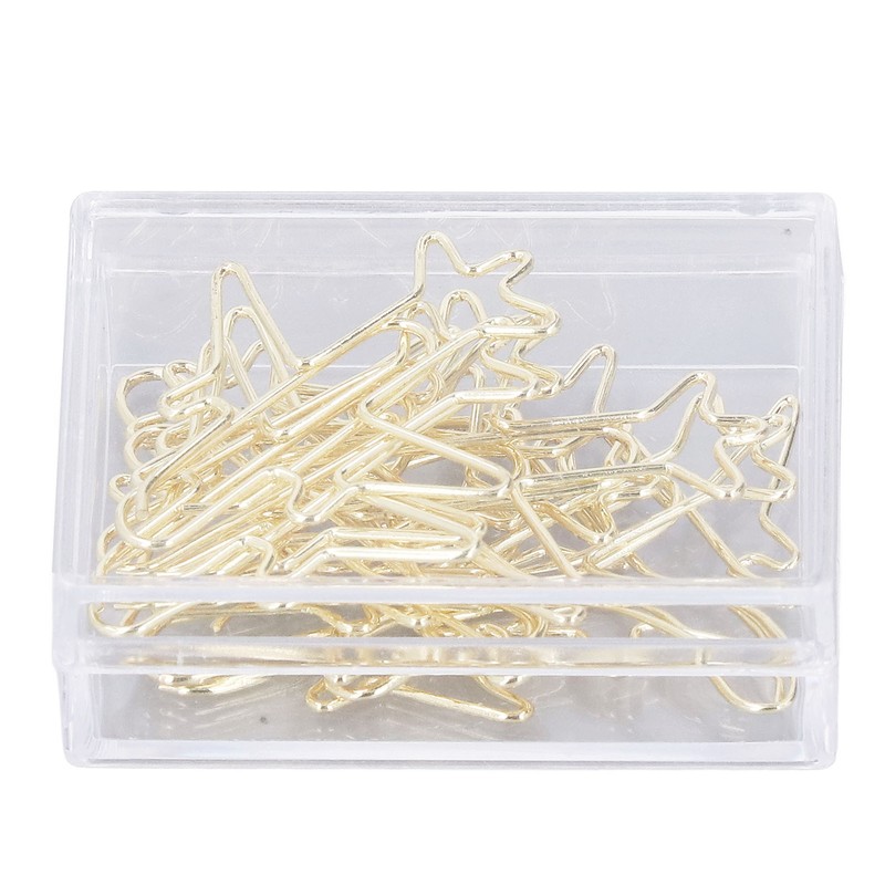 100Pcs Paper Clips Gold Cute Unique Shape Electroplating Process Lightweight