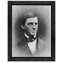 Ralph Waldo Emerson Photograph in a Black Beveled Frame - Historical Artwork from 1884 - (8" x 10") - Semi-Gloss