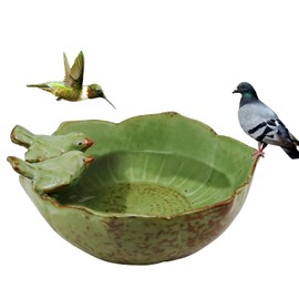 Bird Feeders for The Garden, Bird Baths for The Garden, Free Standing Stone Bird Bath for Garden, Ceramic Bird Bath Bowl for Wild Birds for Garden Backyard Outdoor Indoor Decor